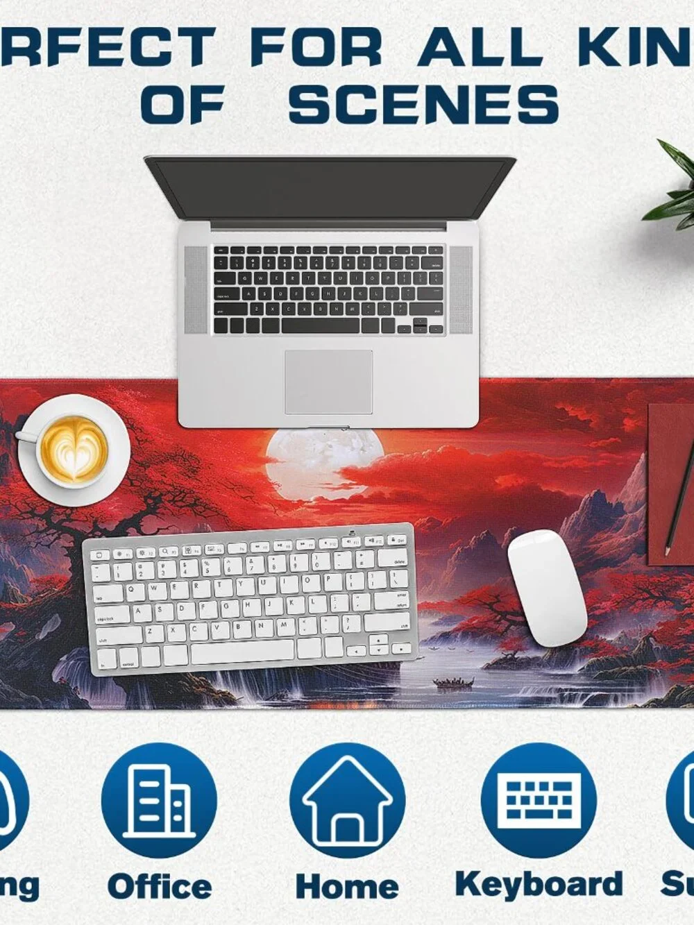 Mouse Pad Gaming - Desk Mat for Keyboard and Mouse - Japanese Red Cherry Blossom